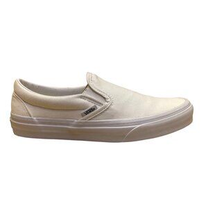 Vans Unisex White Canvas Low Top Slip-On Flat Sneakers Size W7/M5.5